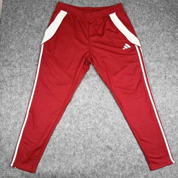 Adidas Track Pants Mens XLarge XL Red Tiro 24 Soccer Training Ankle Zip NWT - Picture 1 of 11